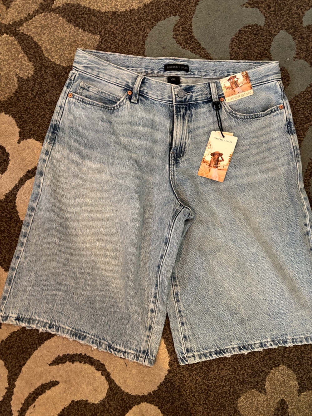 Sincerely Jules Light Blue Denim Bermuda Shorts